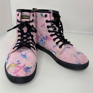 Dr. Martens Pink Multicolor Combat Boots size 6. ECU